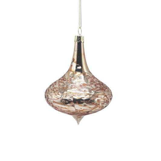 Onion Drop Copper Pink Glass