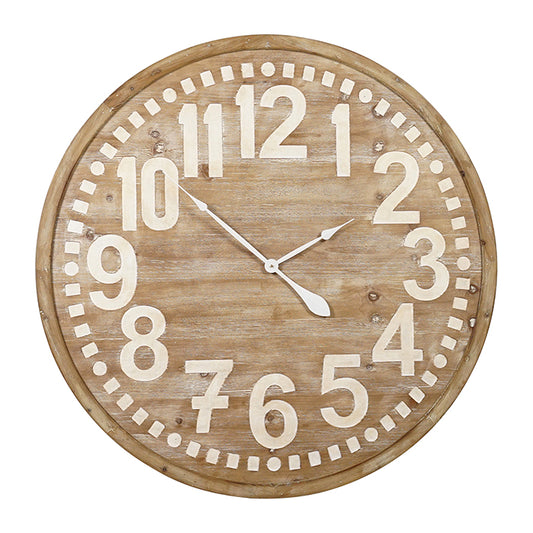 Archie Timber Natural White Clock 95cm