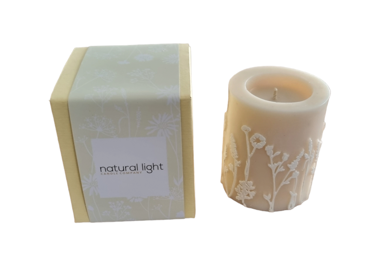 Wildflower Mini Rec Pillar Ivory/White