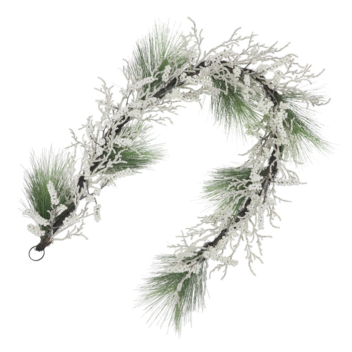 Green White Berry Garland 183cm