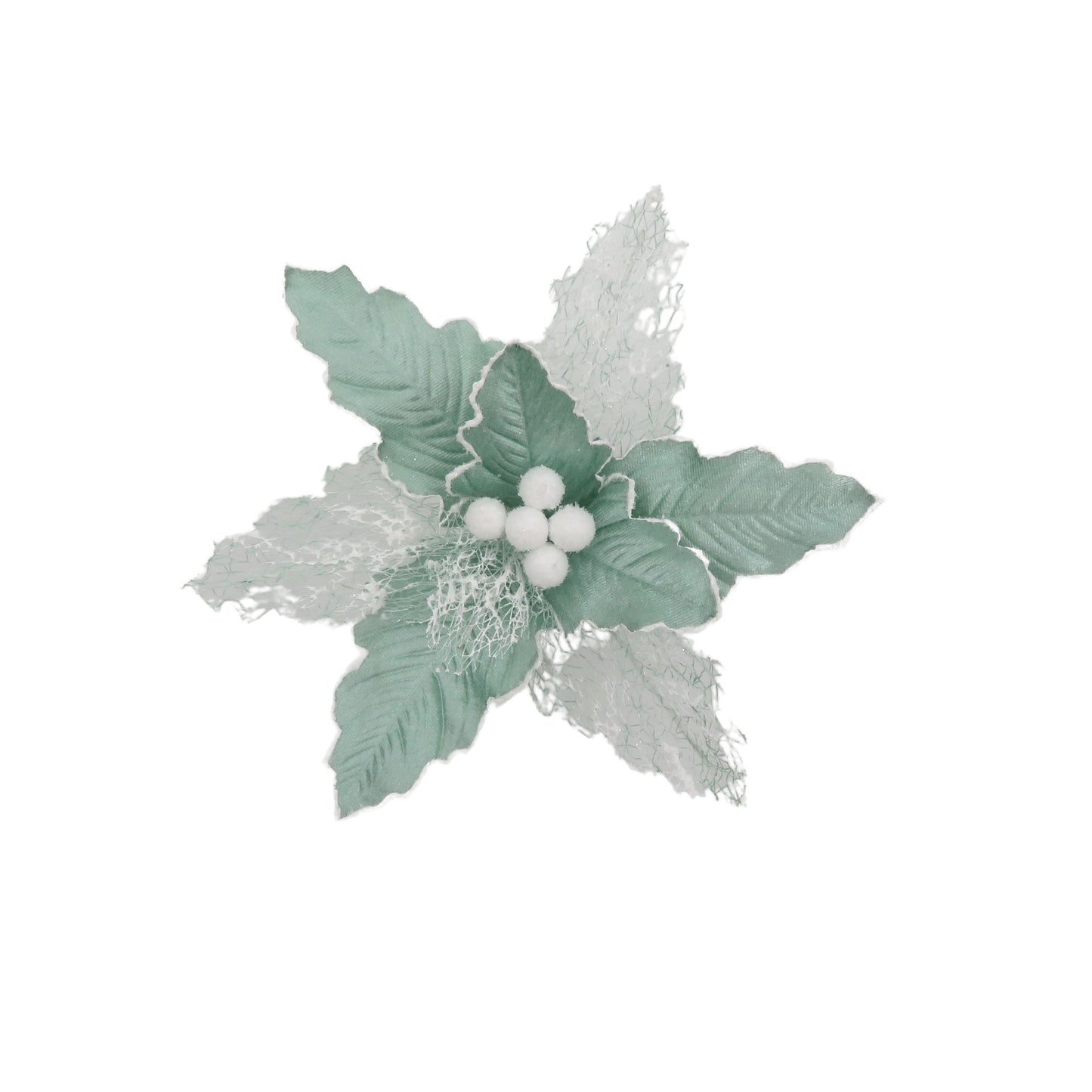 Poinsettia Mint Sheer White