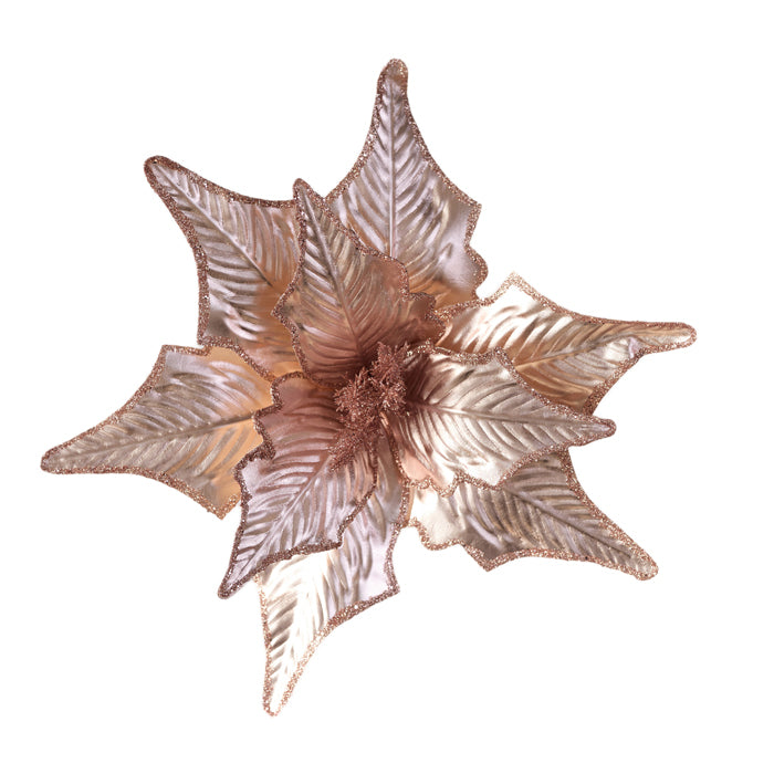 Poinsettia Shiny Pink Clip on