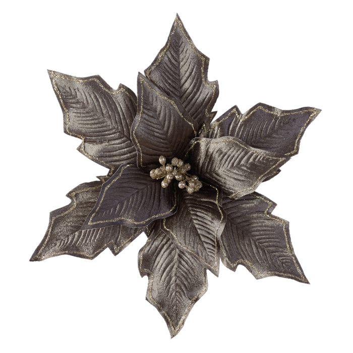 Poinsettia Brown Clip on