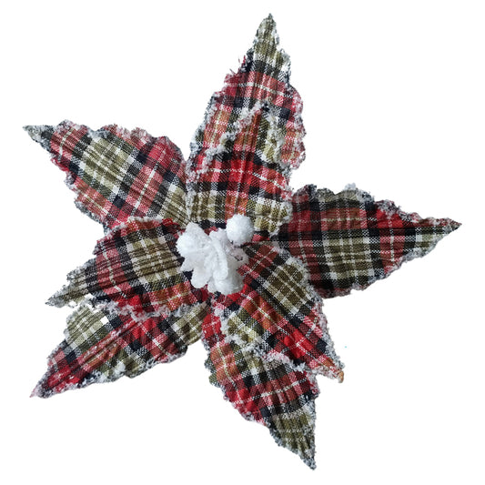 Poinsettia Tartan Clip on