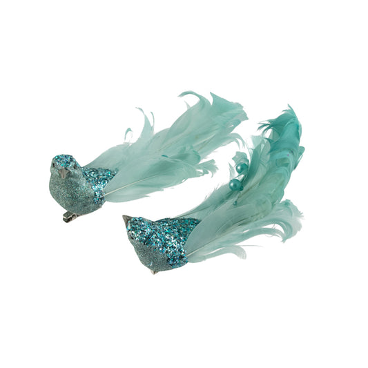Feather Clip Bird Mint Green