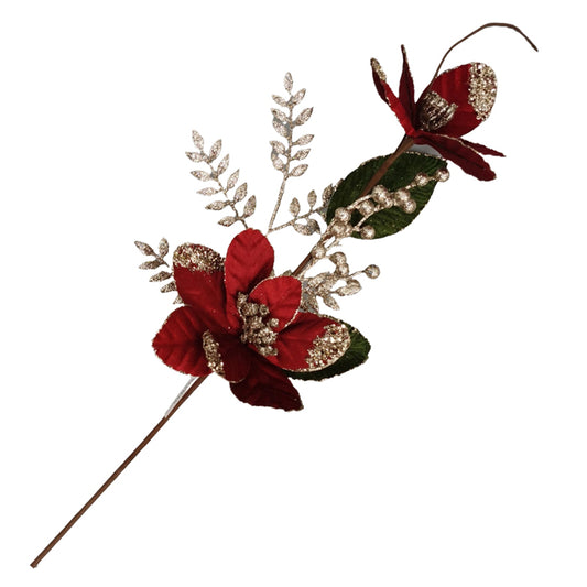 Velvet Magnola Spray Red