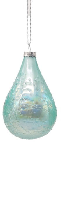 Light Teal Bauble Pear Shape