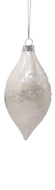 Pearl Long Drop Glass Bauble