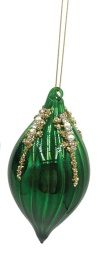 Glass Long Drop Emerald and Green