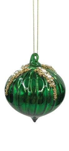 Glass Drop Emerald and Beads