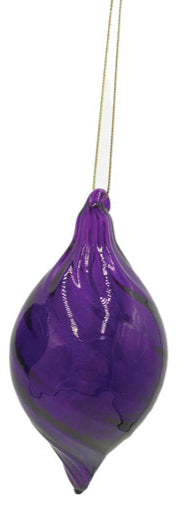 Purple Glass Long Drop Bauble