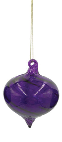 Purple Glass Drop Bauble