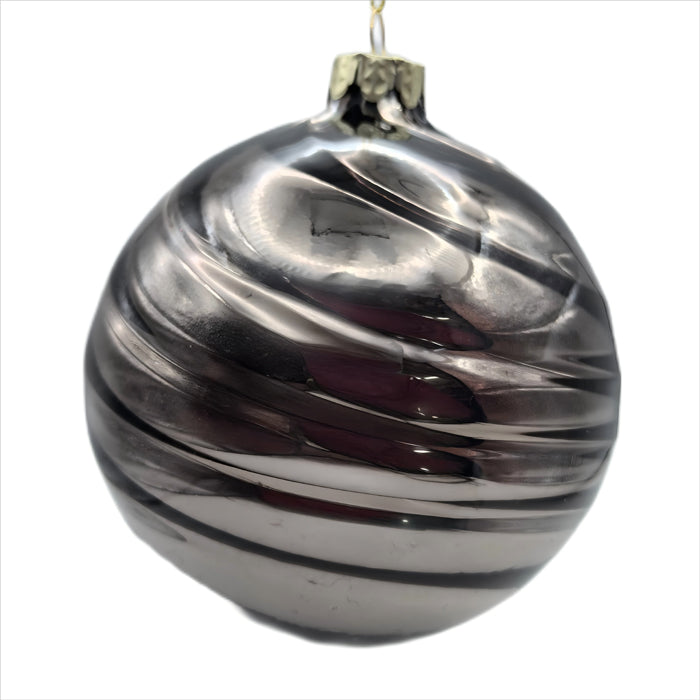Platinum Glass 10cm Bauble