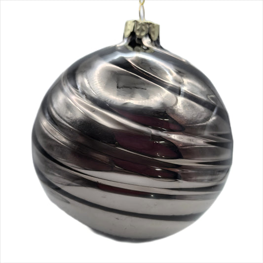 Platinum Glass 10cm Bauble