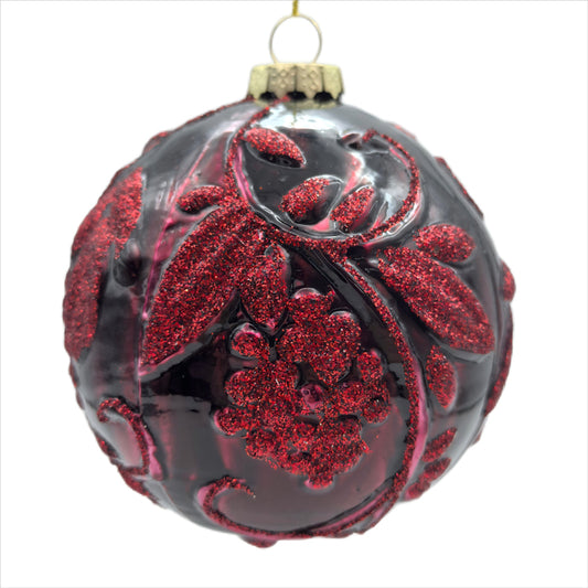 Burgundy Berry Bauble Glass
