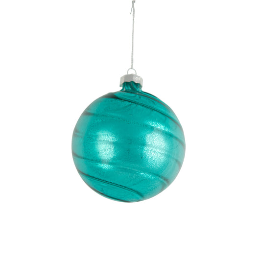 Tiffany Blue Swirl Glass Bauble
