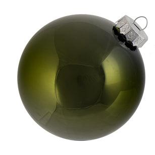 Glass Bauble Olive 10 cm