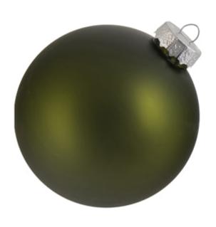Glass Bauble 10cm Olive Matt