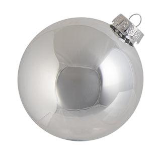 Glass Bauble Silver 10cm