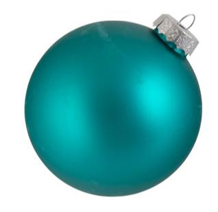 Glass Bauble 10cm Teal Matt