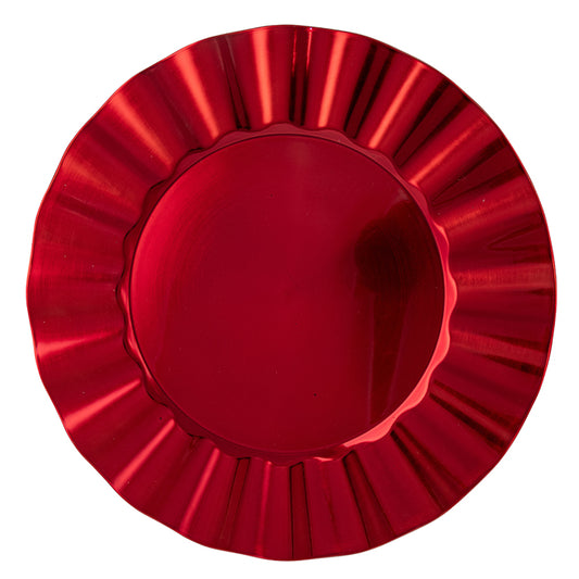 Wave Edge Charger Plate Red