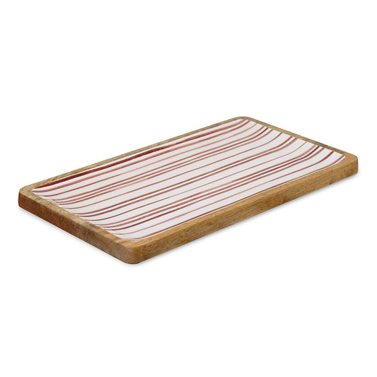Taylor Stripe Red Rectangle Platter