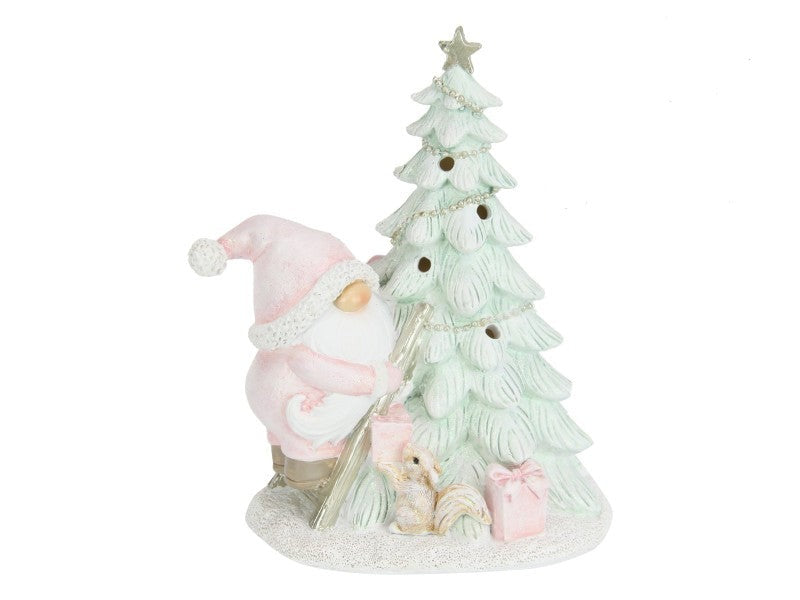 Xmas Gnome with Light up Tree 18 cm