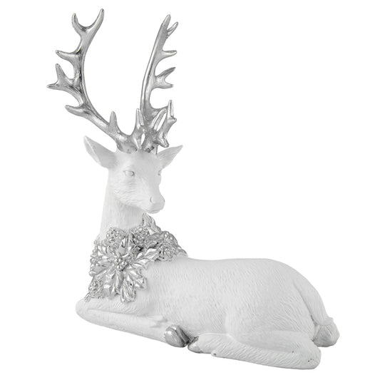 White Silver Sitting Deer
