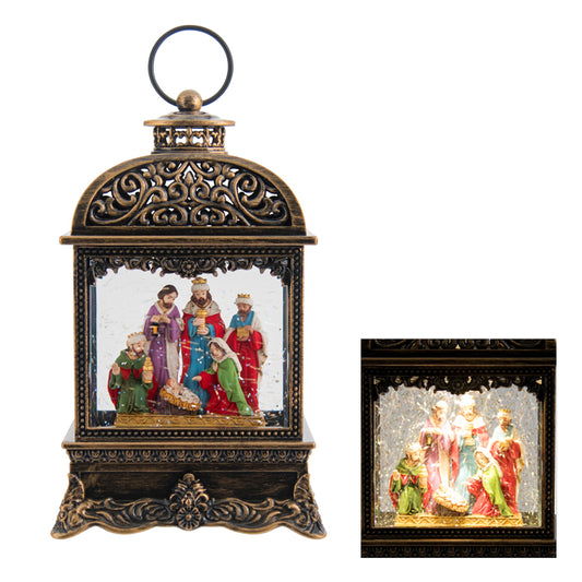 Bronze Led Music Lantern Nativity