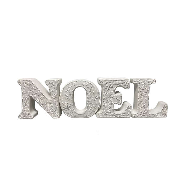 White Noel Resin Sign