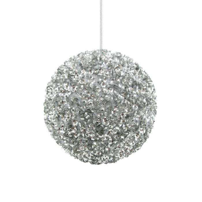 Beaded Sequin Ball Silver Med