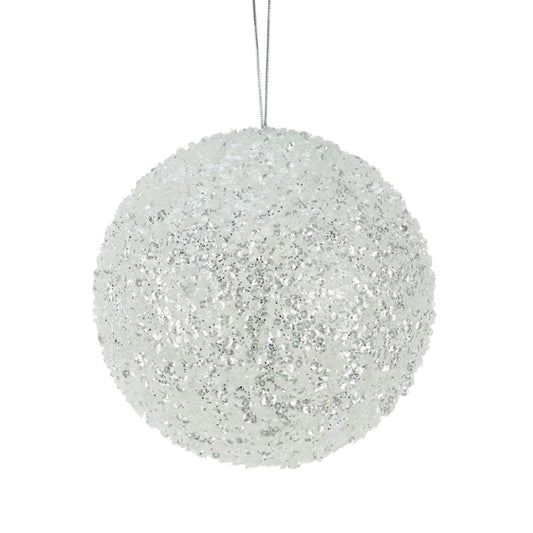 Beaded Sequin Ball White Large