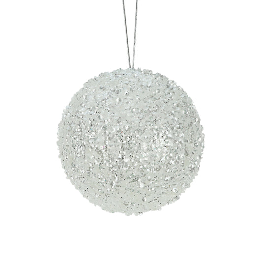 Beaded Sequin Ball White Med