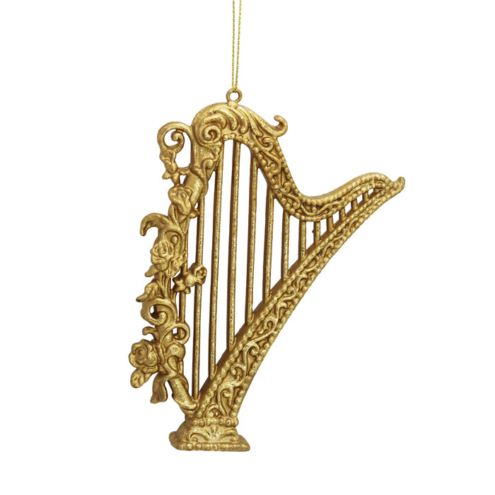 Gold Harp Ornament