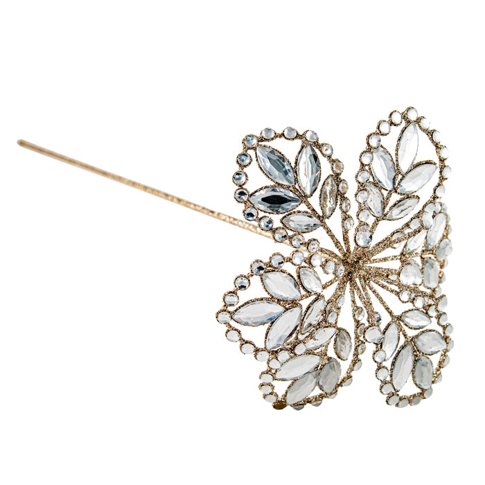 Champagne Glitter Flower Stem Metal