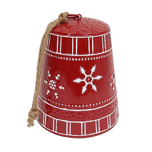 Metal Red Bell with Snowflakes