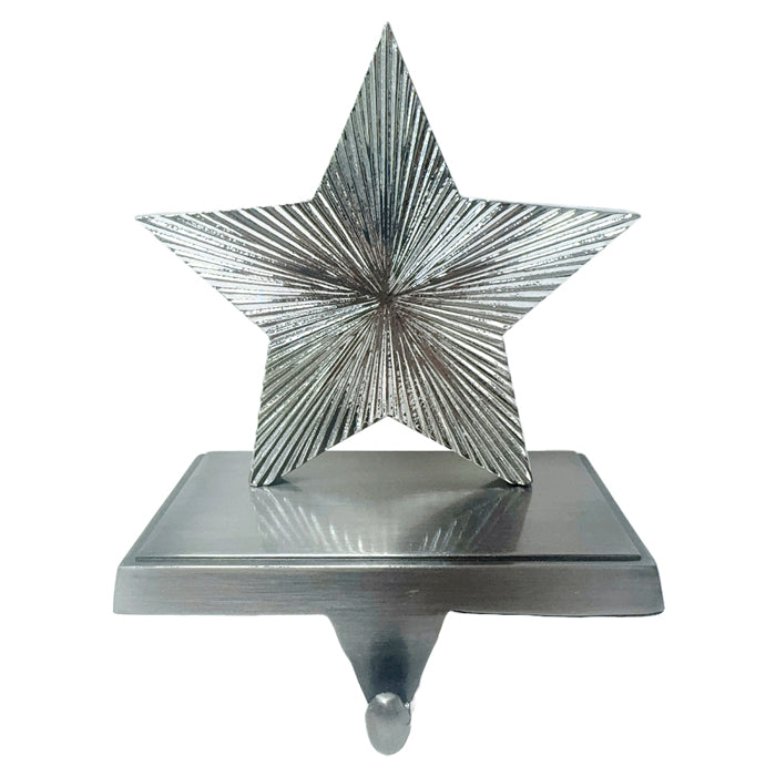 Metal Silver Star Stocking Hanger