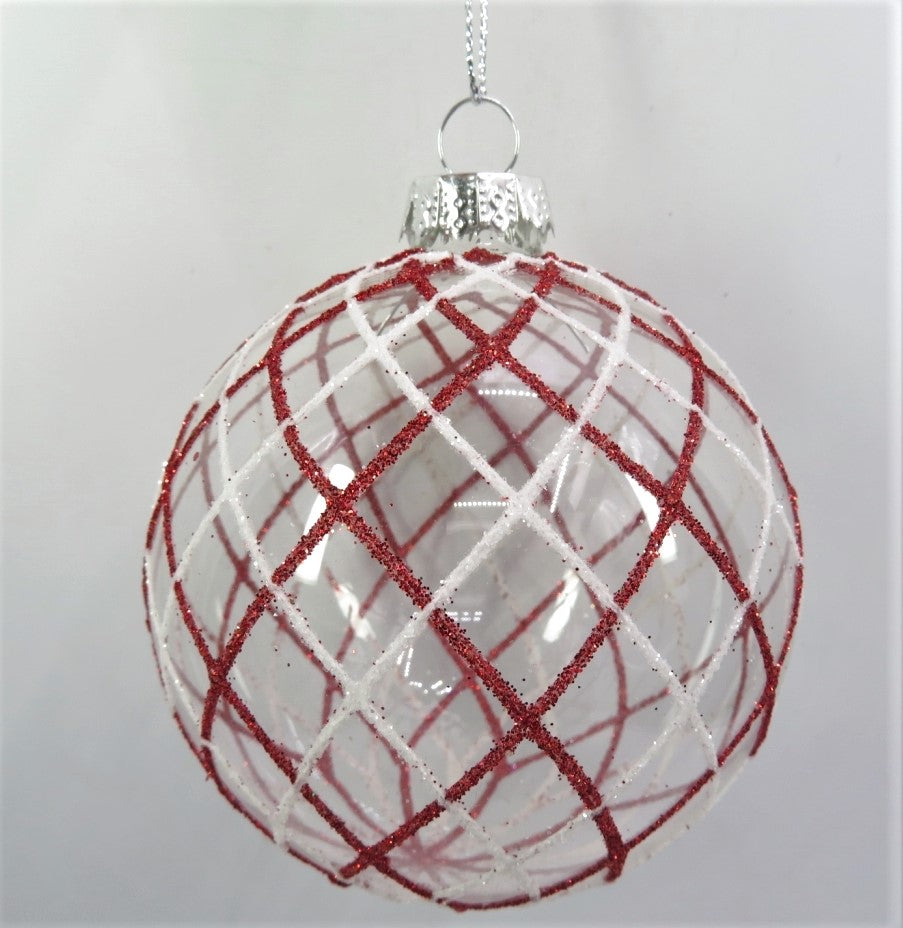 Glass with Red White Stripes