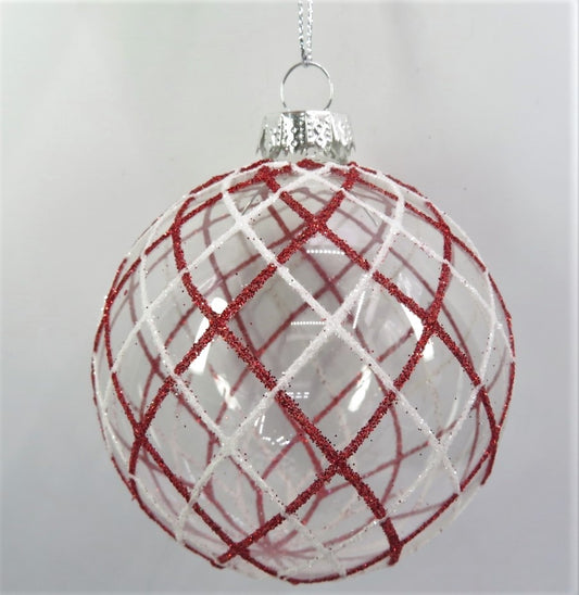 Glass with Red White Stripes