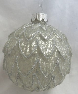 Silver Textured Glass with Glitter