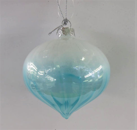 Teal Ombre Glass Onion Bauble