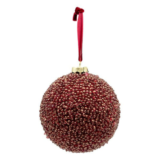 Deep Red Beaded Ball
