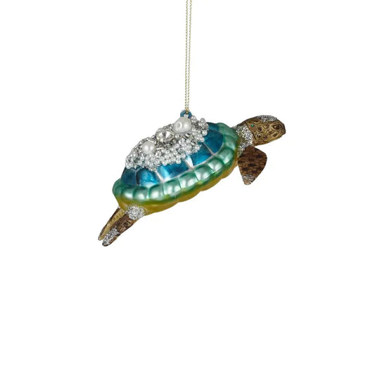Turtle Ornament Glass 12cm