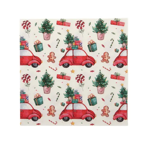 Napkin Car Multi Design 20pk