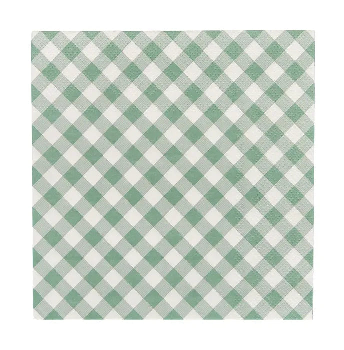 Sage Check Napkins 20 PK