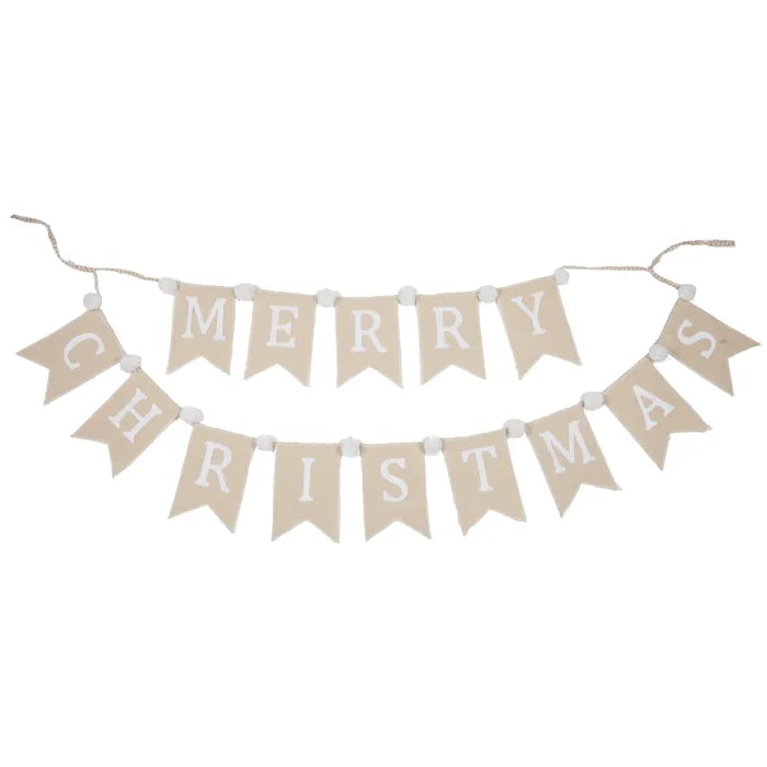 Merry Christmas Bunting Cream/White