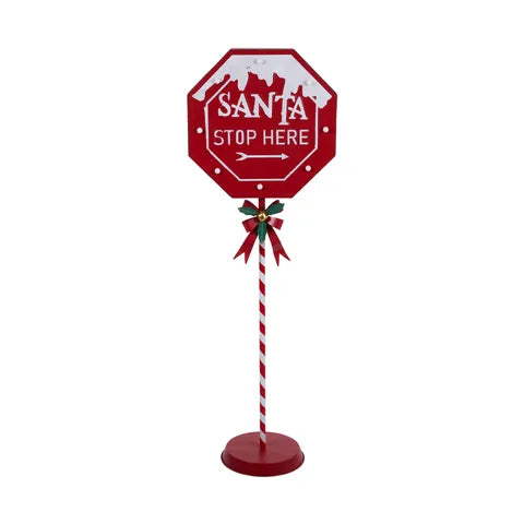 Santa Stop Sign Led Metal