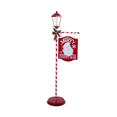 Merry Christmas Sign Metal Lamp Post