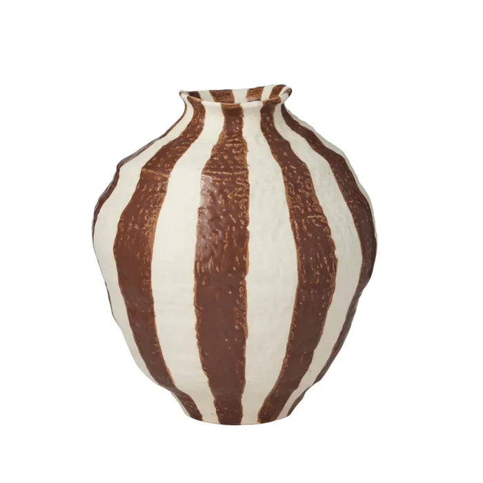 Rayas Ceramic Vase Tan