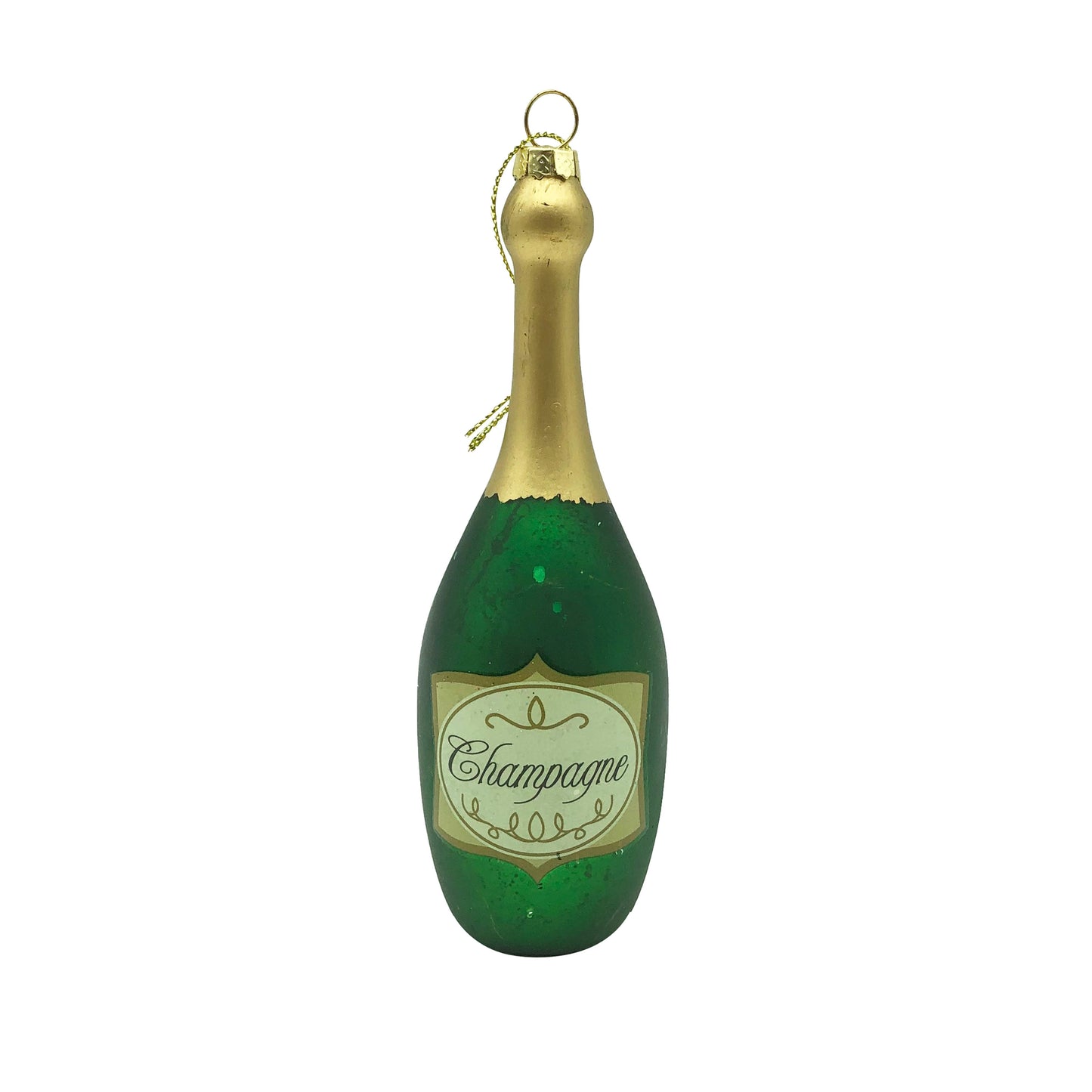 Champagne Bottle Glass Decoration